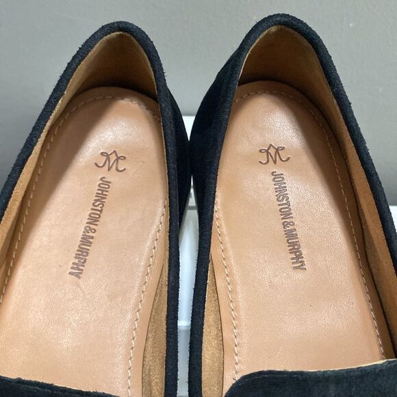 Johnston & Murphy Black Suede Fringe Tassel Loafers Size 8 Made in Brazil - Picture 3 of 13